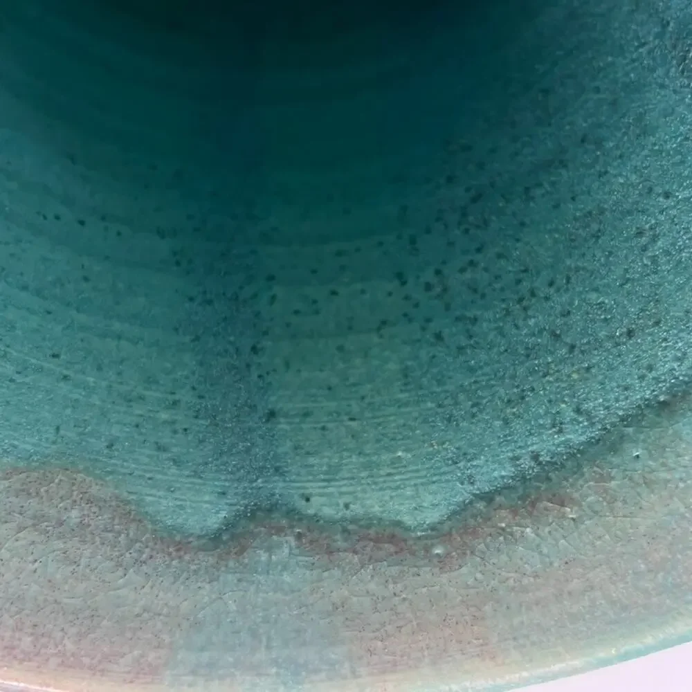 Signed Studio Art Pottery Vase Glazed Hand Thrown Signed Stoneware Frances